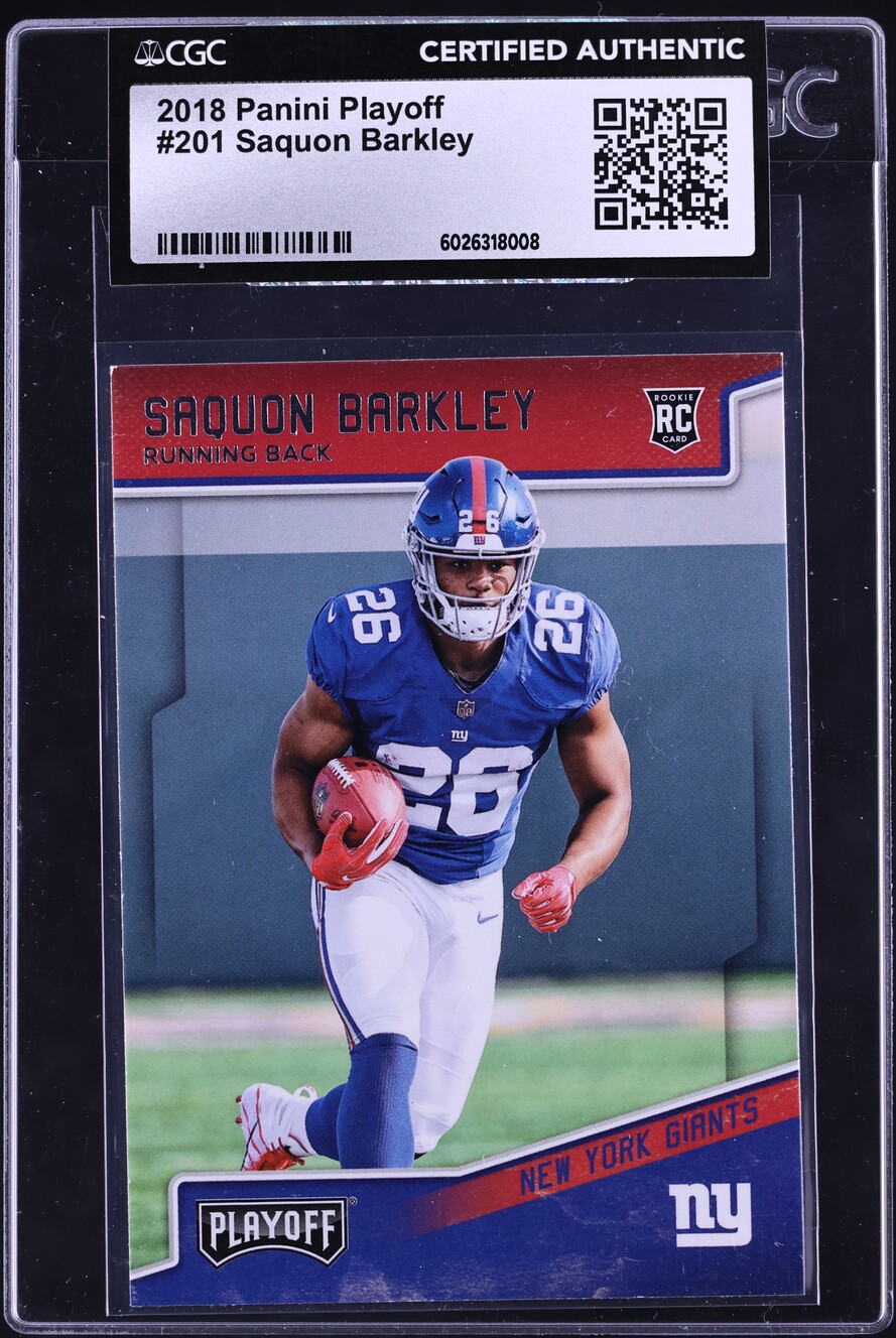 2018 Panini Playoff Saquon Barkley ROOKIE #201 CGC AUTH