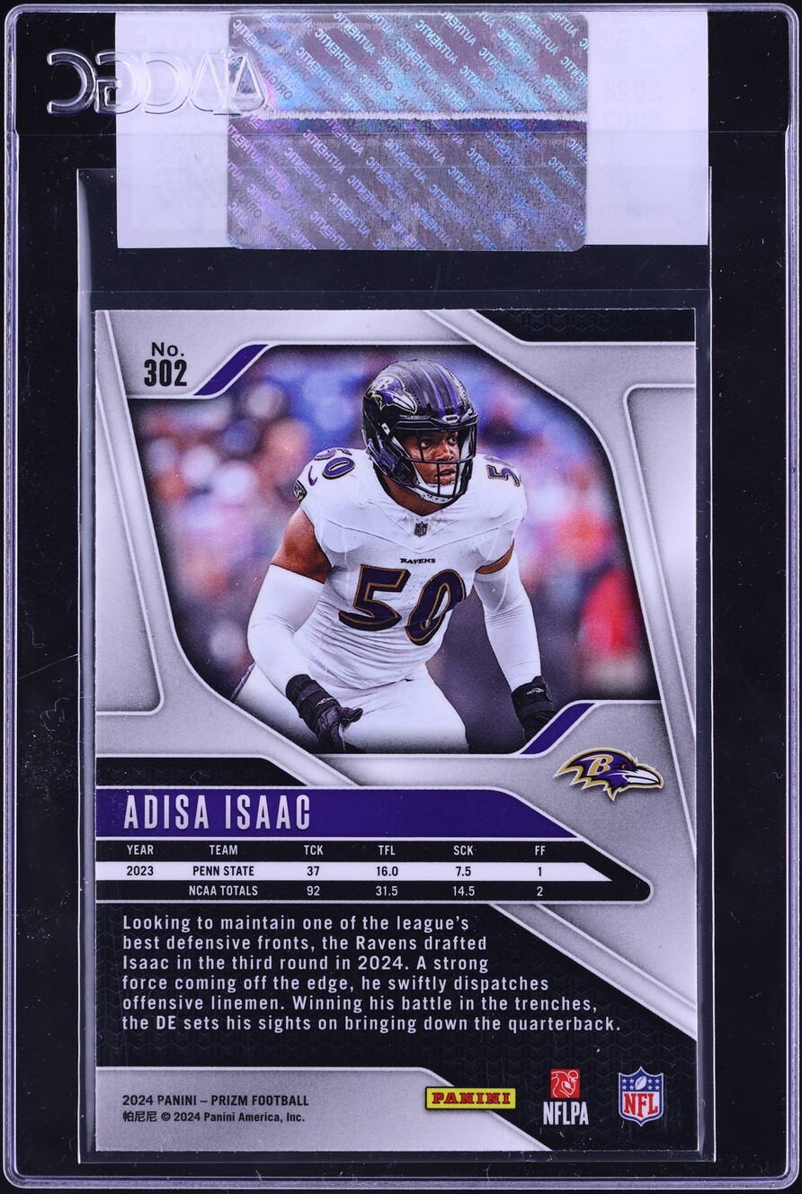 2024 Panini Prizm Adisa Isaac ROOKIE #302 CGC AUTH