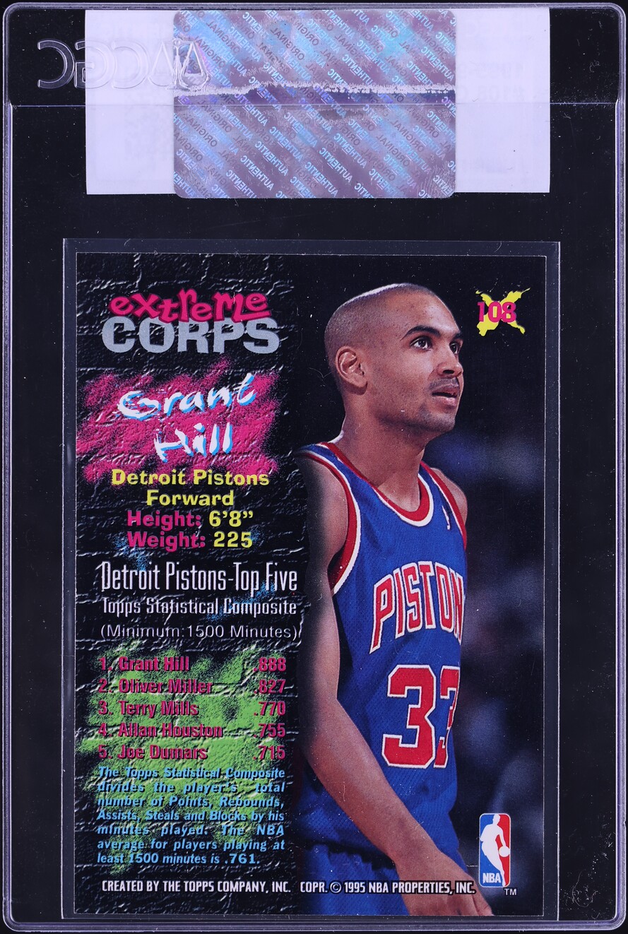 1995 Stadium Club Grant Hill #108 CGC AUTH