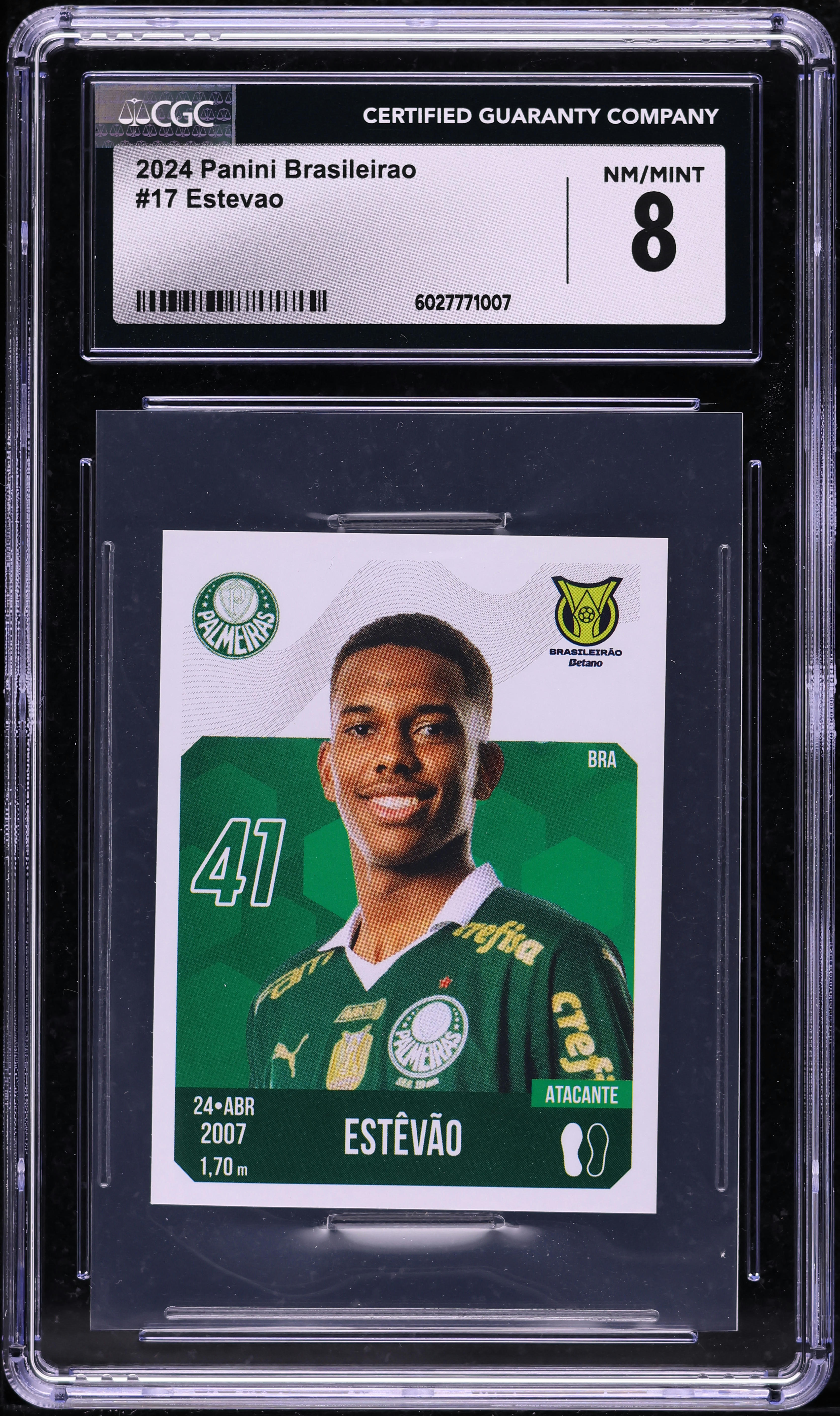2024 Panini Brasileirao Estevao #17 CGC 8 NM-MT on Fanatics Collect