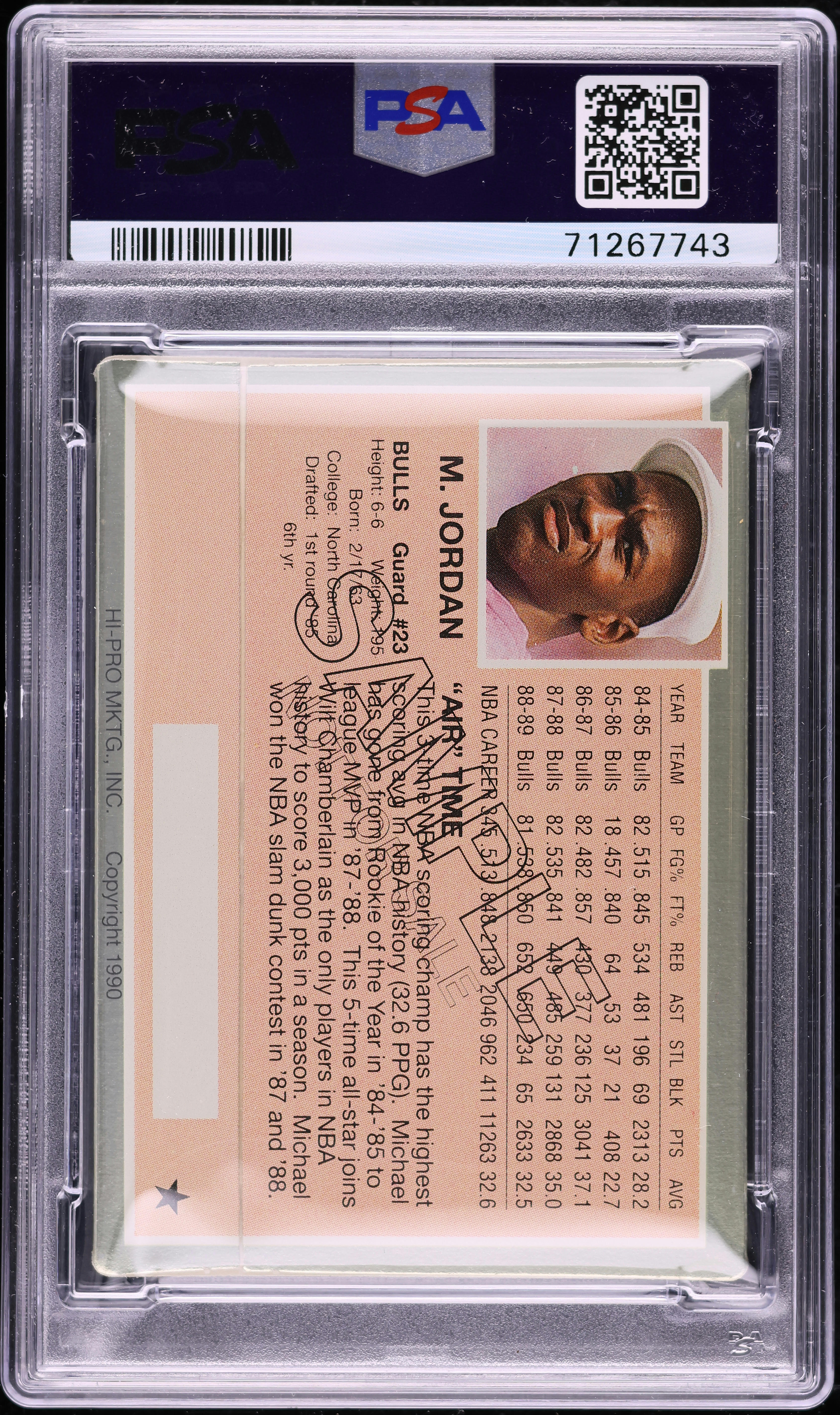 1990 Action Packed Promos Gold Michael Jordan PSA 7 NRMT on