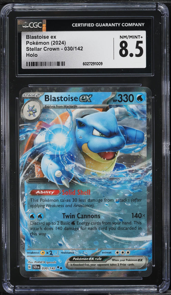 2024 Pokemon Scarlet & Violet Stellar Crown Blastoise ex #30 CGC 8.5 NM-MT+  on Fanatics Collect