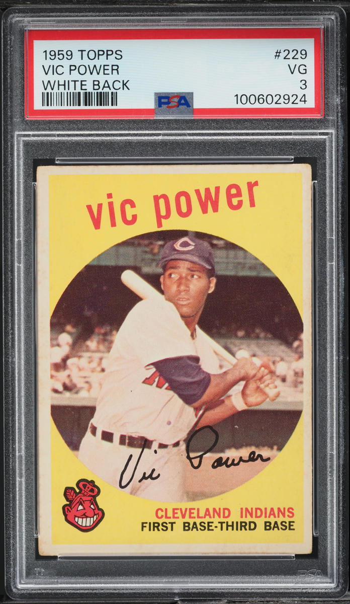 1959 Topps Vic Power WHITE BACK #229 PSA 3 VG