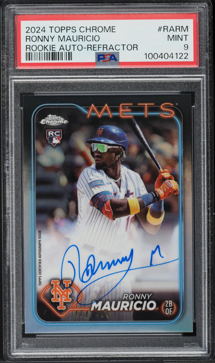 2024 Topps Chrome Refractor Ronny Mauricio ROOKIE AUTO /499 #RARM PSA 9 MINT