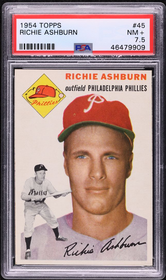 1954 Topps Richie Ashburn #45 PSA 7.5 NRMT+