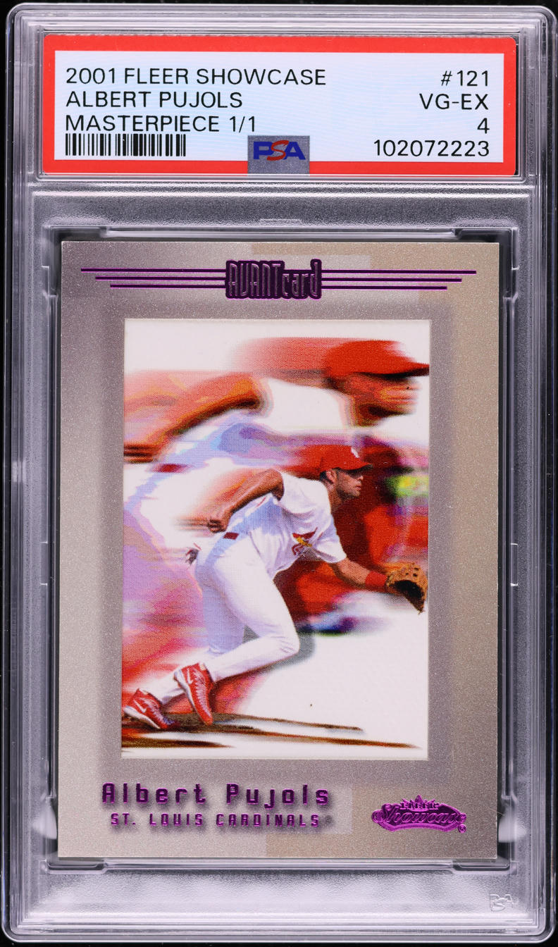 2001 Fleer Showcase Masterpiece Albert Pujols ROOKIE 1/1 #121 PSA 4 VGEX