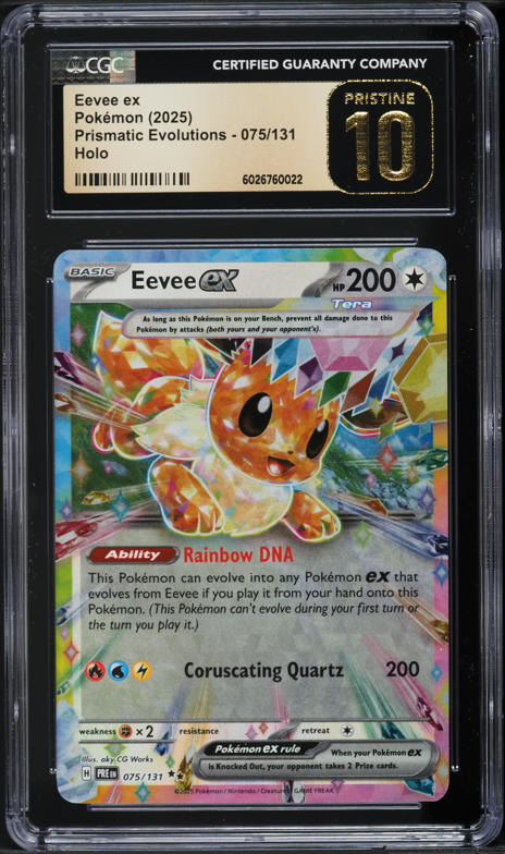 2025 Pokemon Scarlet & Violet Prismatic Evolutions Eevee ex #75 CGC 10 PRISTINE