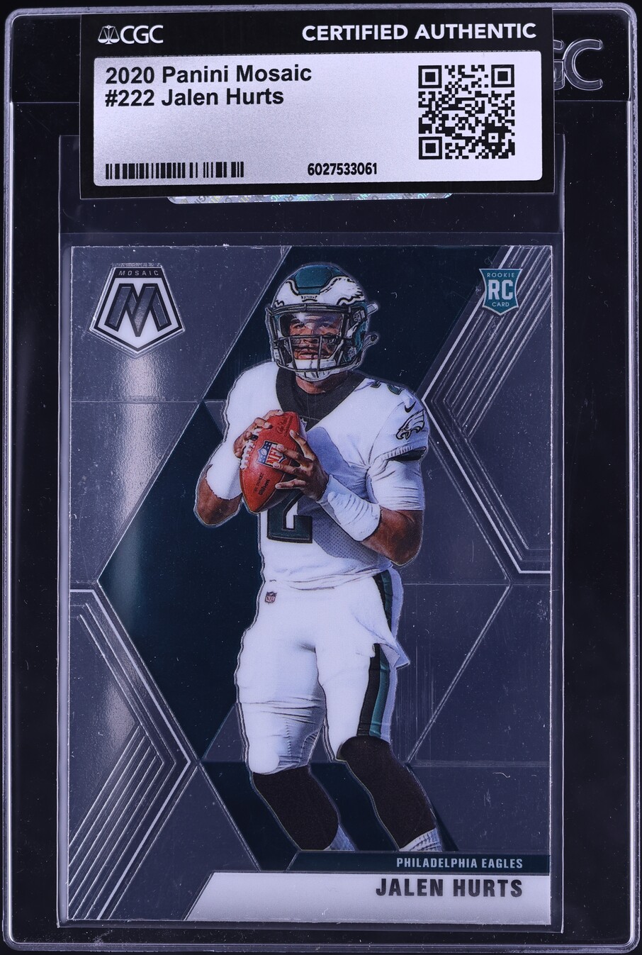 2020 Panini Mosaic Jalen Hurts ROOKIE #222 CGC AUTH