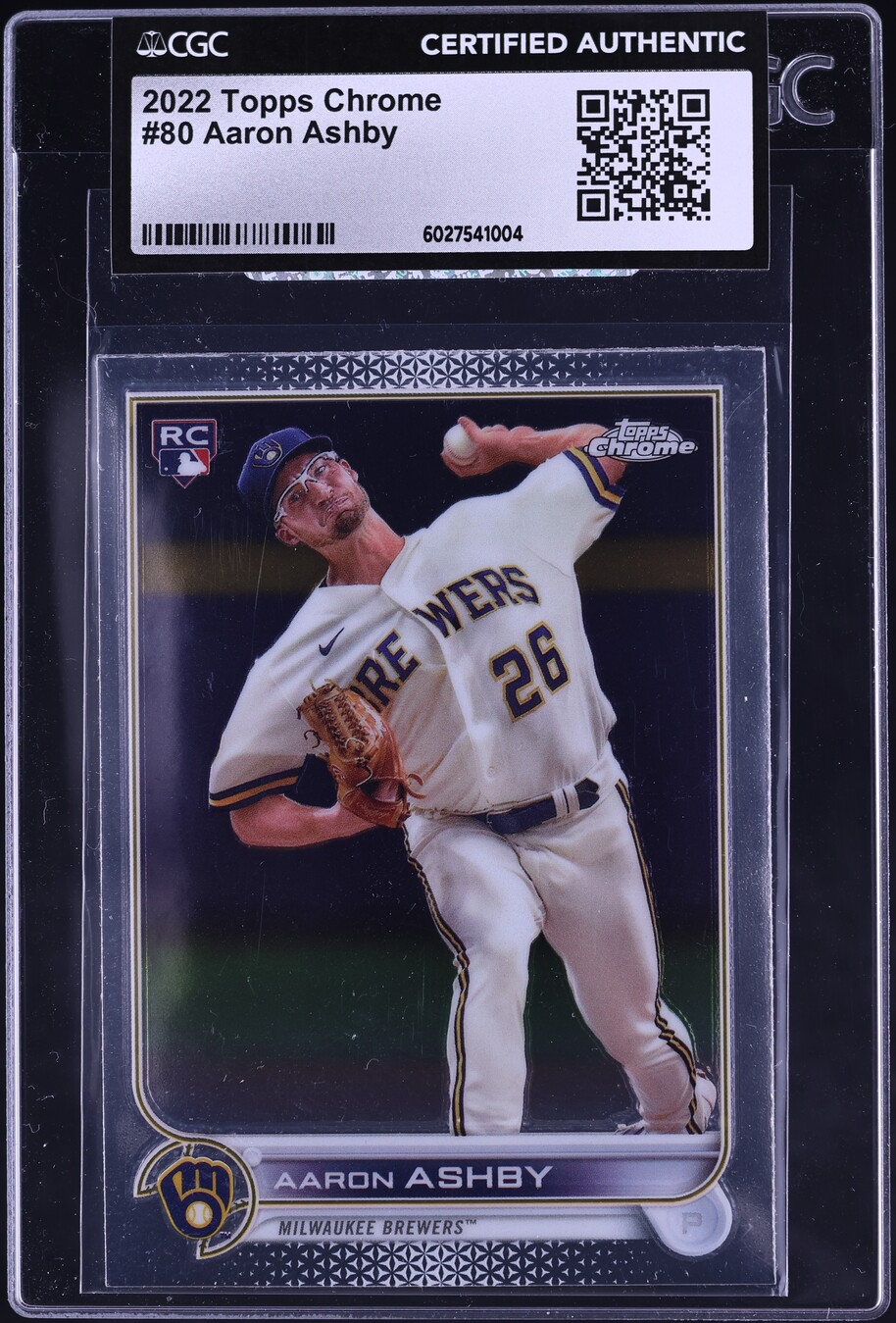 2022 Topps Chrome Aaron Ashby ROOKIE #80 CGC AUTH