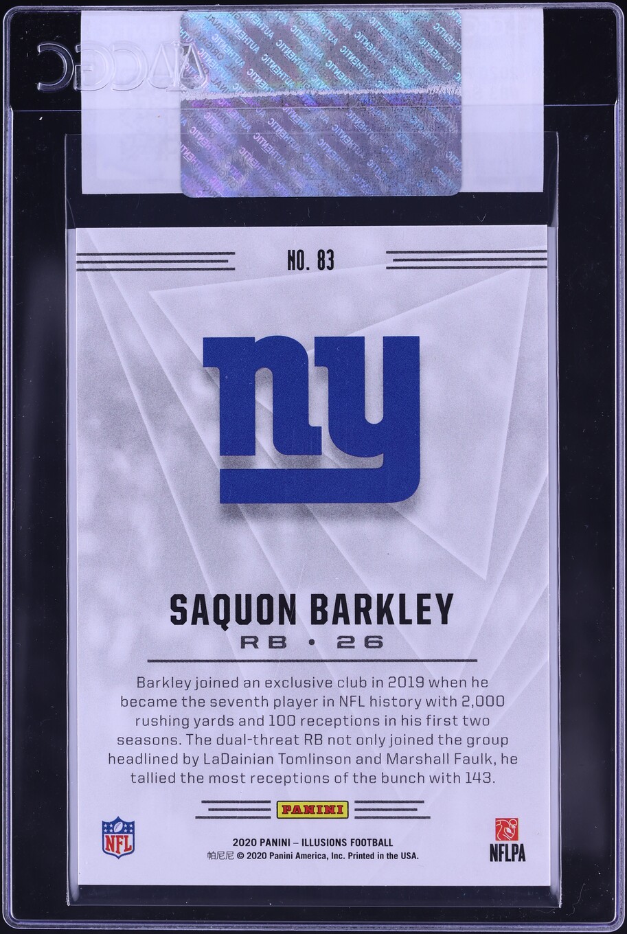 2020 Panini Illusions Saquon Barkley #83 CGC AUTH