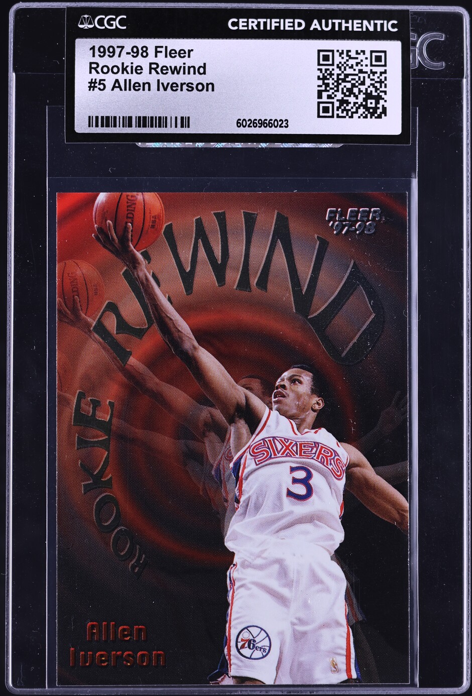 1997 Fleer Rookie Rewind Allen Iverson #5 CGC AUTH