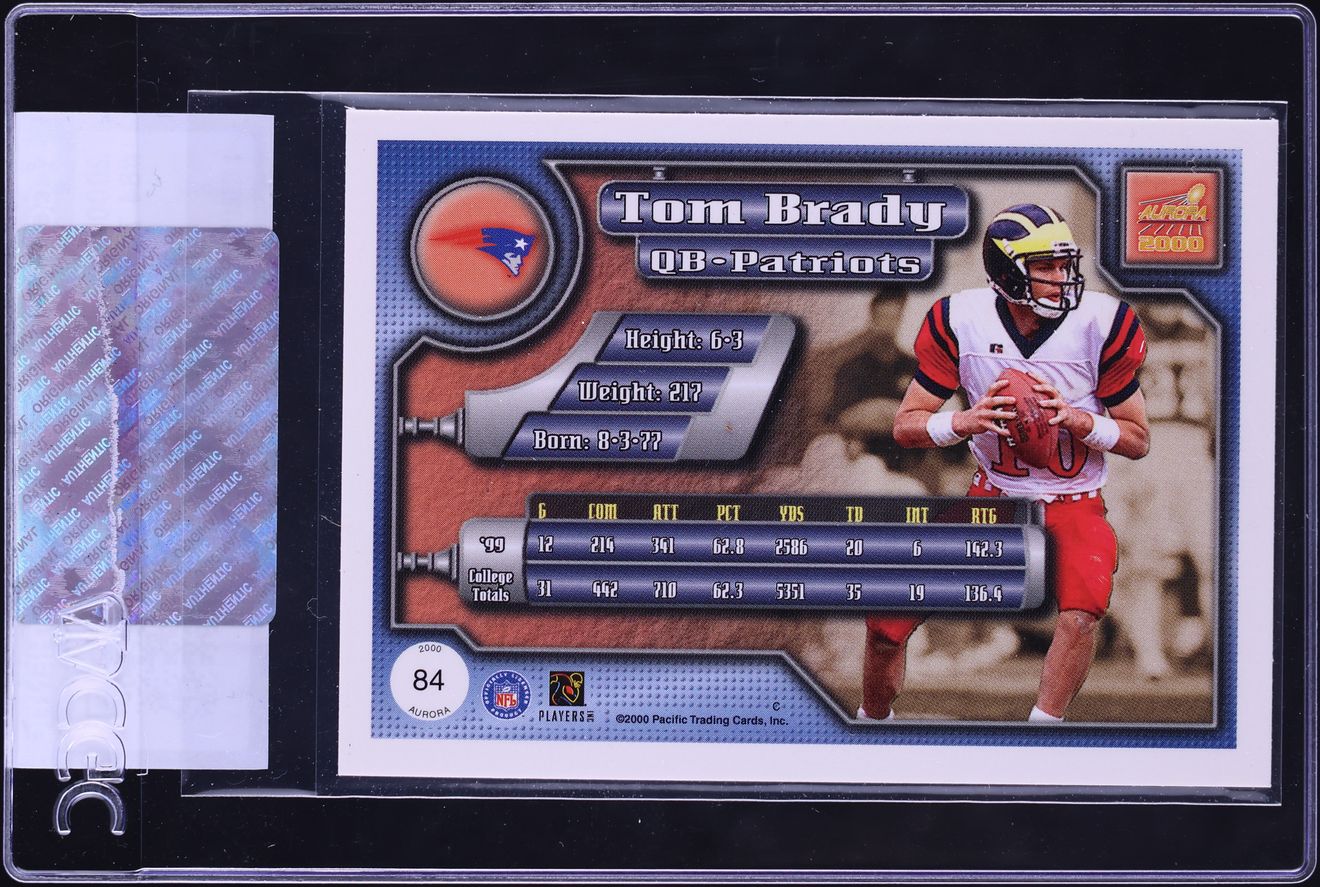 2000 Pacific Aurora Tom Brady #84 CGC AUTH