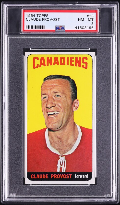 1964 Topps Hockey Claude Provost #23 PSA 8 NM-MT