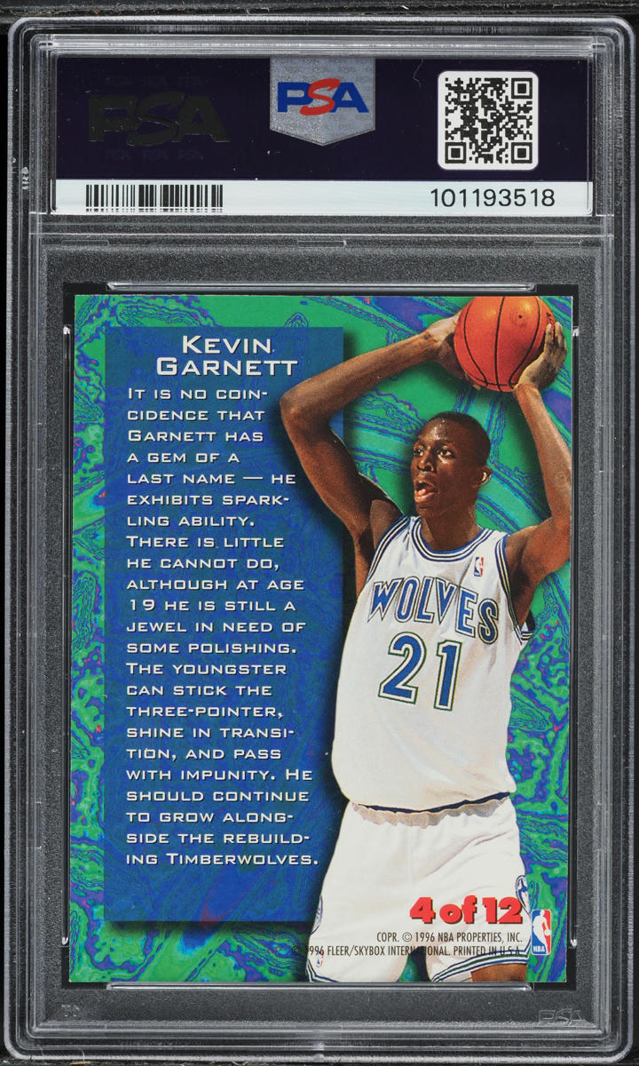 1995 Metal Tempered Steel Kevin Garnett ROOKIE #4 PSA 10 GEM MINT