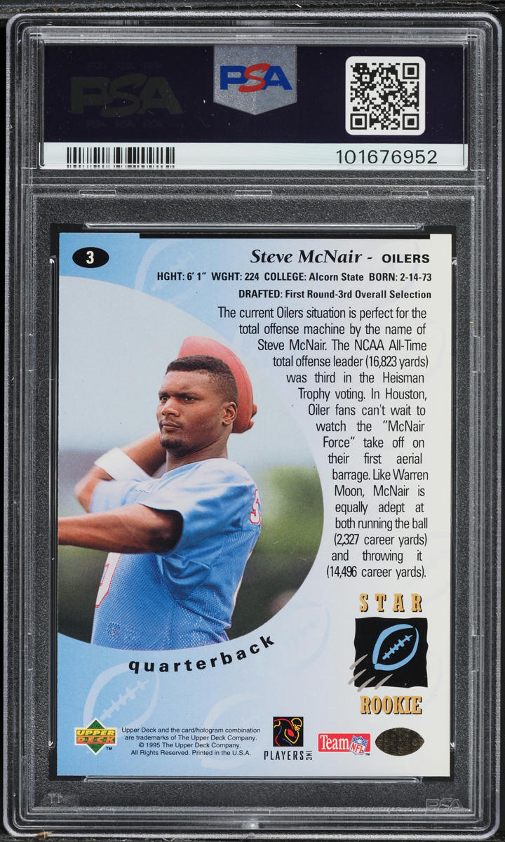 1995 Upper Deck Football Steve McNair ROOKIE #3 PSA 10 GEM MINT