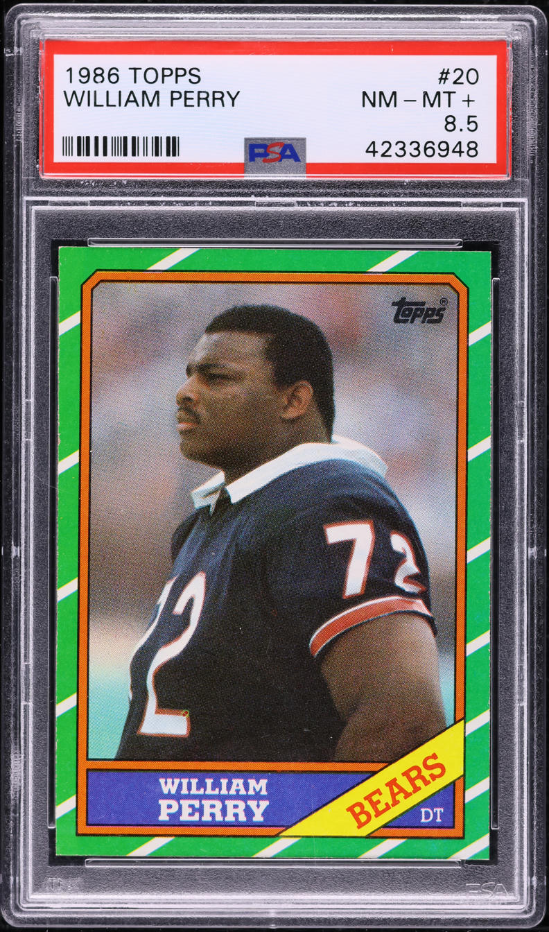 1986 Topps Football William Perry ROOKIE #20 PSA 8.5 NM-MT+