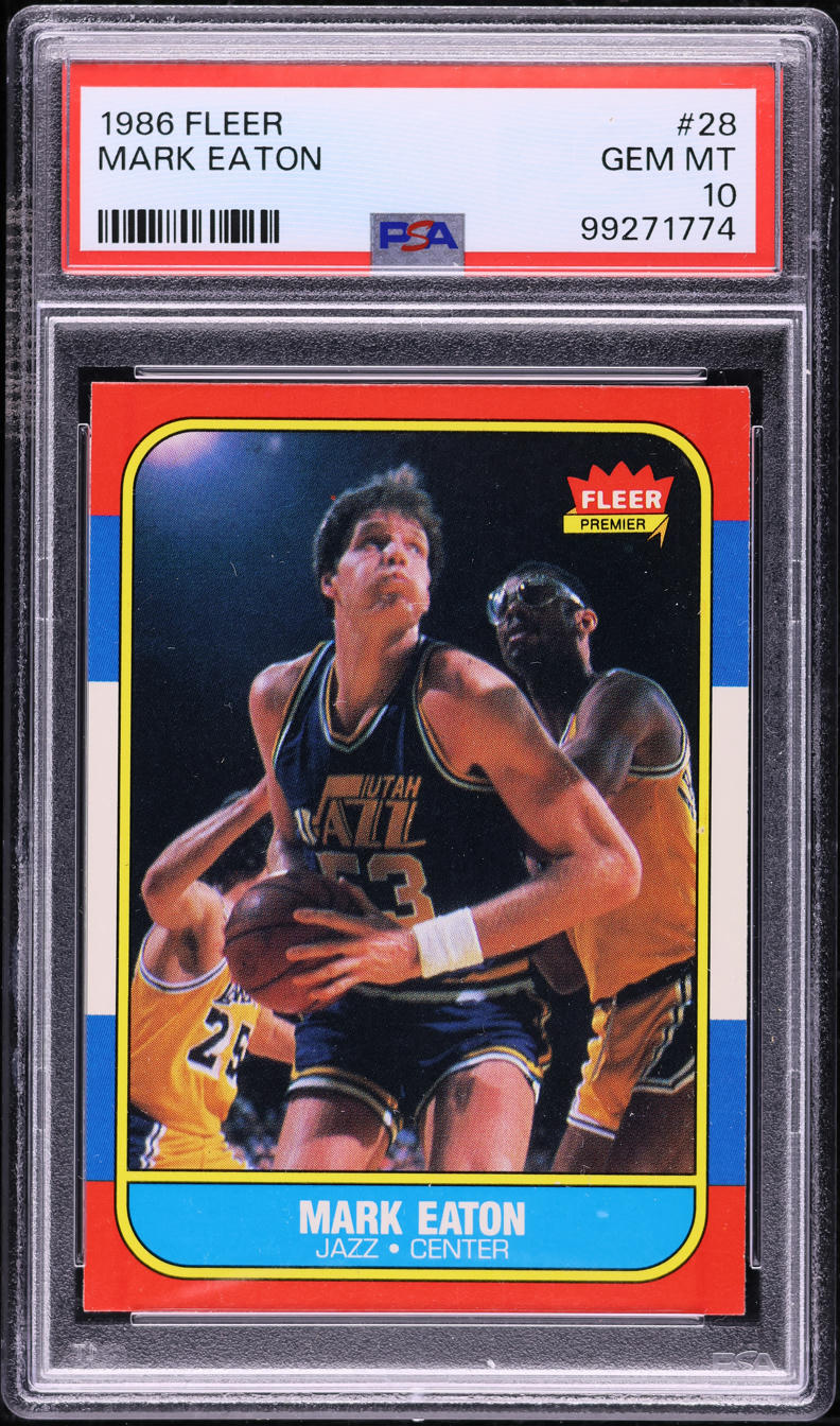 1986 Fleer Basketball Mark Eaton #28 PSA 10 GEM MINT