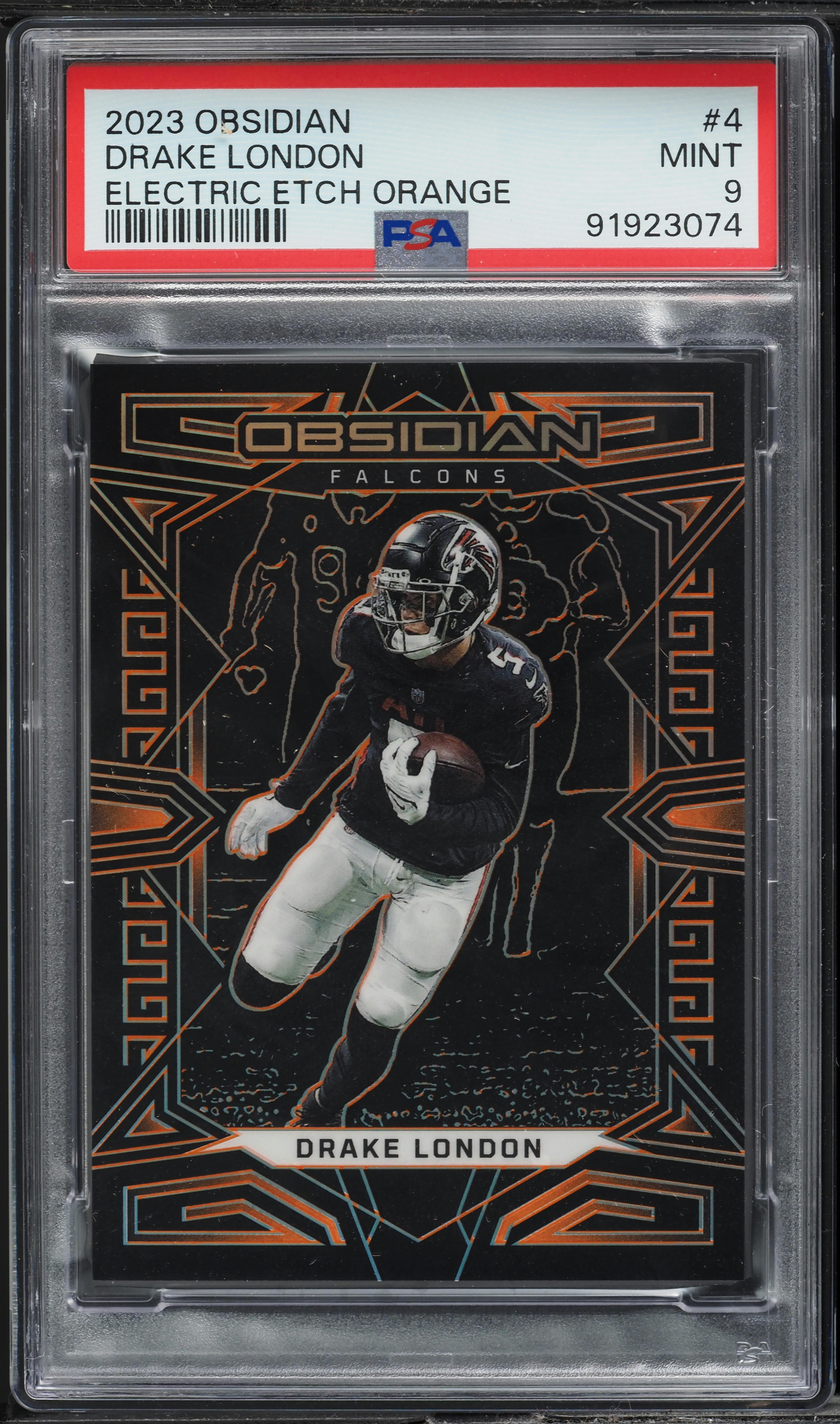 2023 Panini Obsidian Electric Etch Orange Drake London /49 #4 PSA