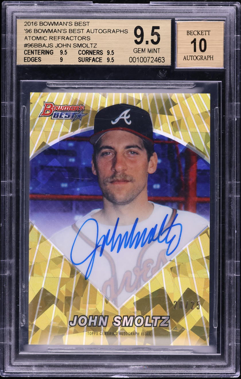 2016 Bowman's Best '96 Atomic Refractor John Smoltz ROOKIE /25 #96BBAJS BGS 9.5