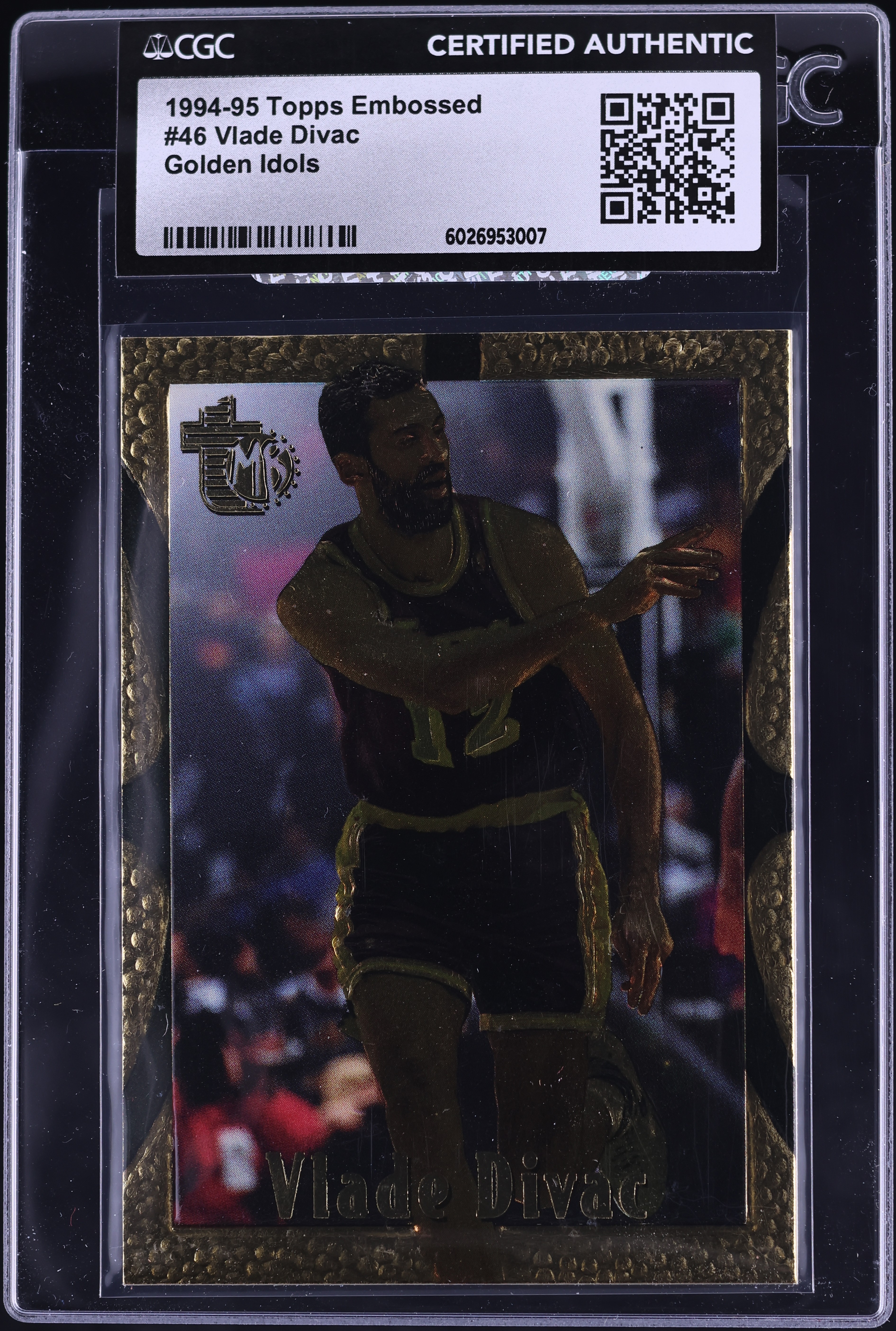 1994 Topps Embossed Basketball Golden Idols Vlade Divac #46 CGC AUTH