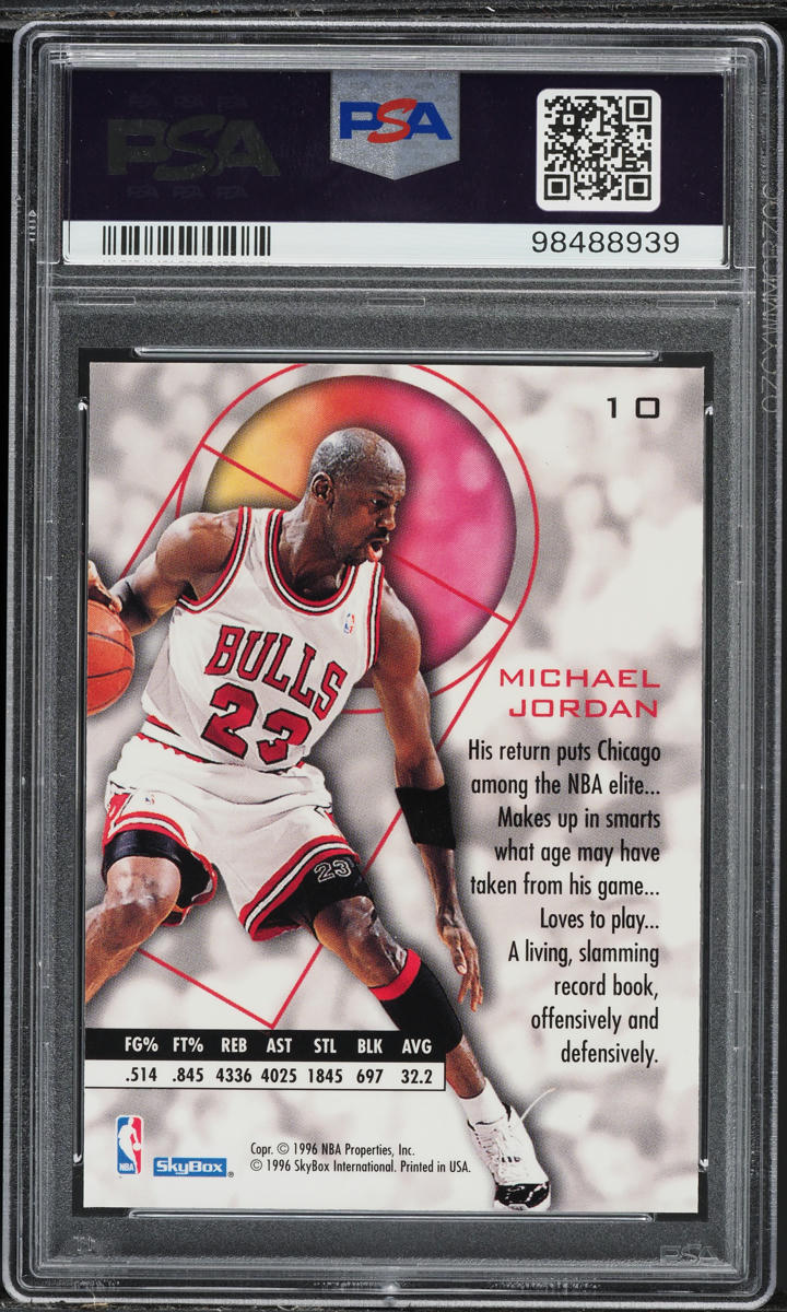 1995 Skybox E-XL Michael Jordan #10 PSA 10 GEM MINT