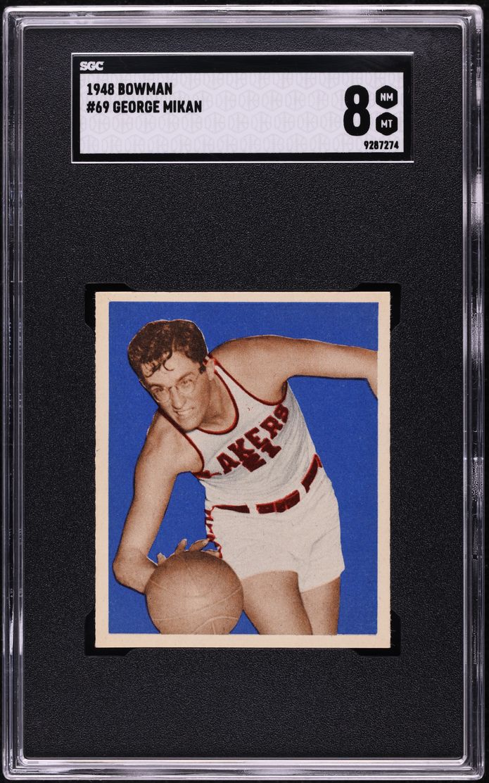 1948 Bowman Basketball George Mikan ROOKIE #69 SGC 8 NM-MT