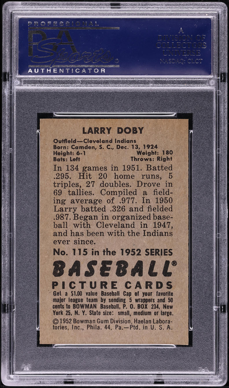 1952 Bowman Larry Doby #115 PSA 9 MINT