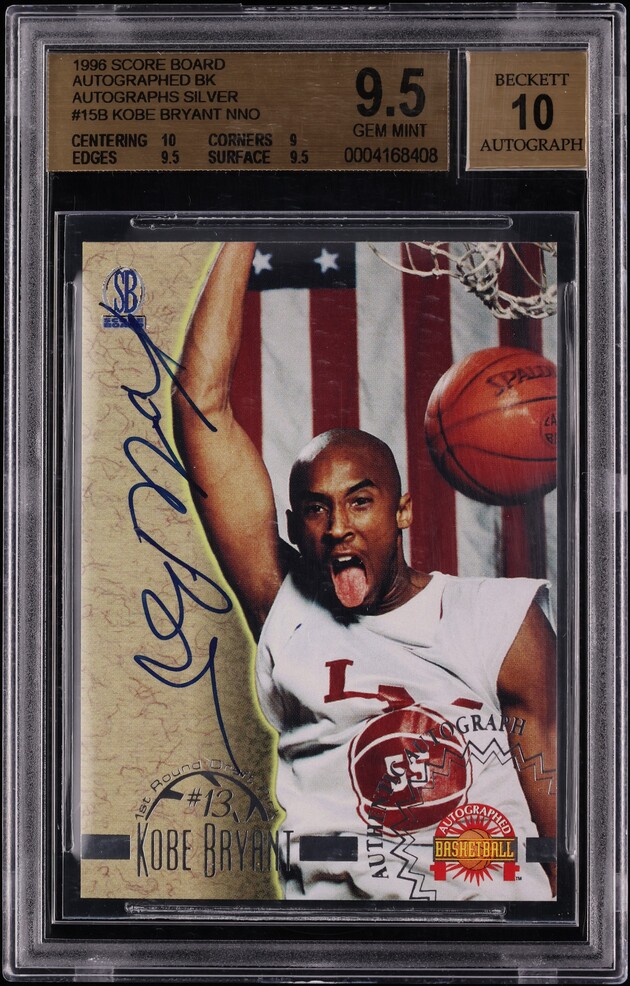 1996 Score Board Silver Kobe Bryant ROOKIE AUTO #15 BGS 9.5 GEM MINT