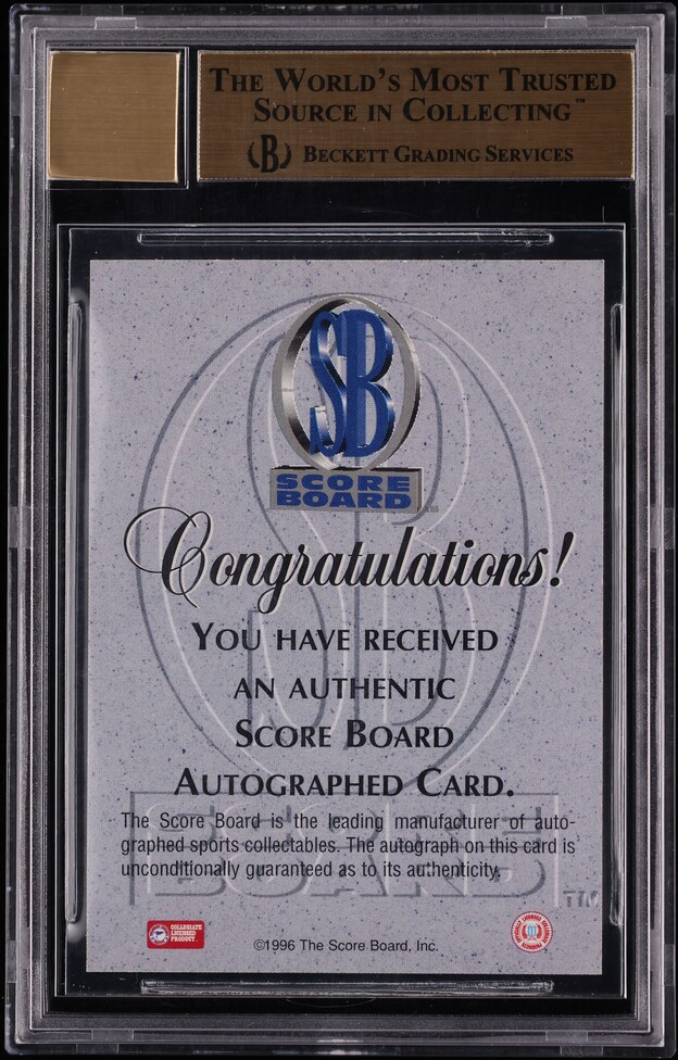 1996 Score Board Silver Kobe Bryant ROOKIE AUTO #15 BGS 9.5 GEM MINT