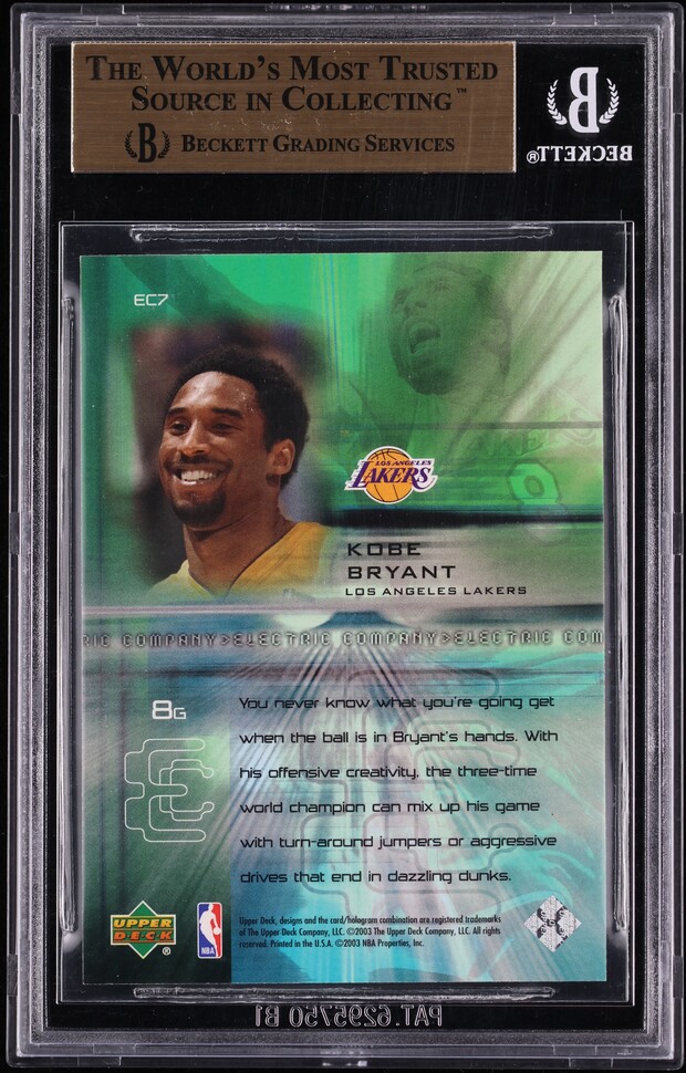 2002 Upper Deck Electric Company Kobe Bryant #EC7 BGS 9.5 GEM MINT