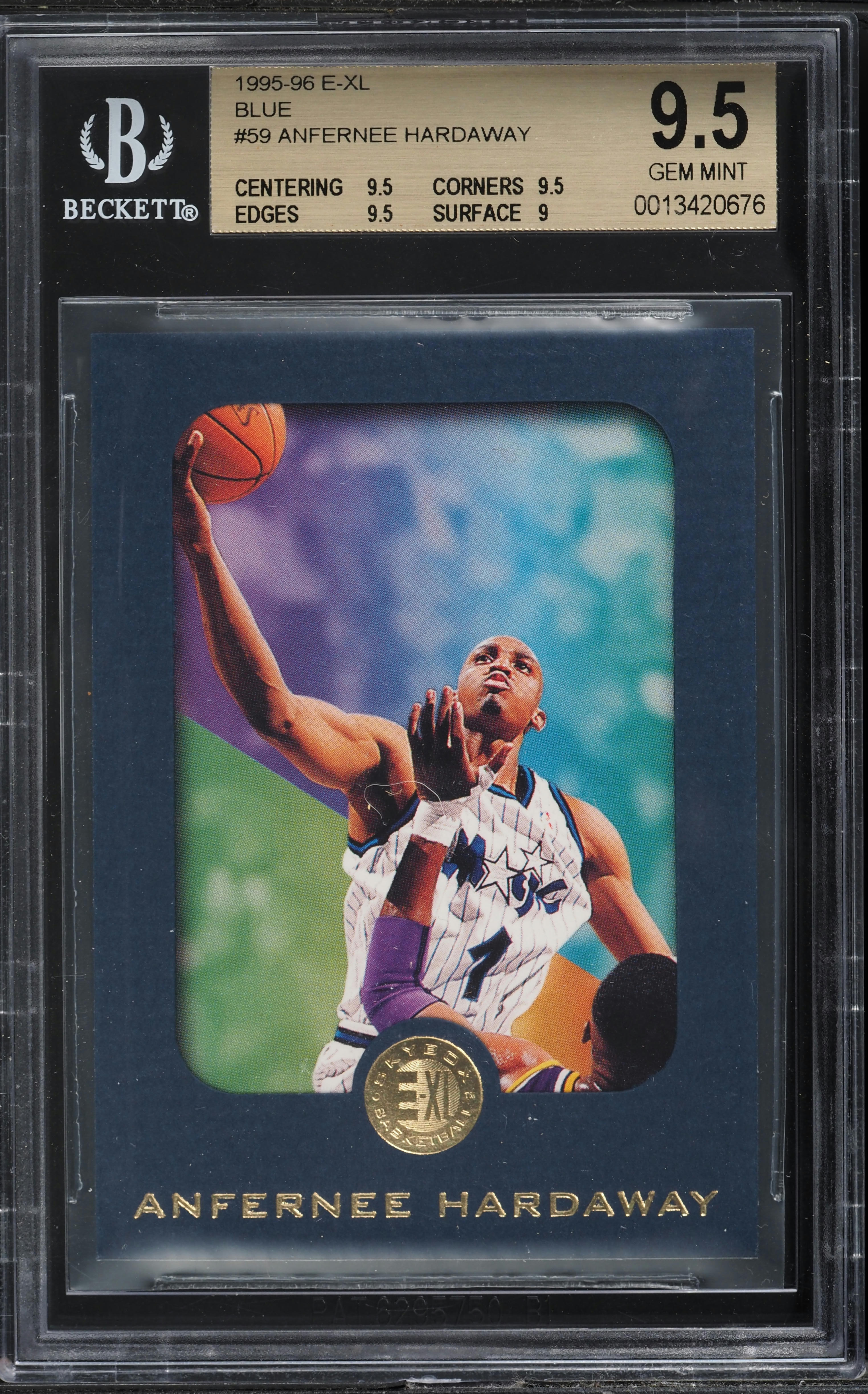 1995 Skybox E-XL Blue Anfernee Hardaway #59 BGS 9.5 GEM MINT on