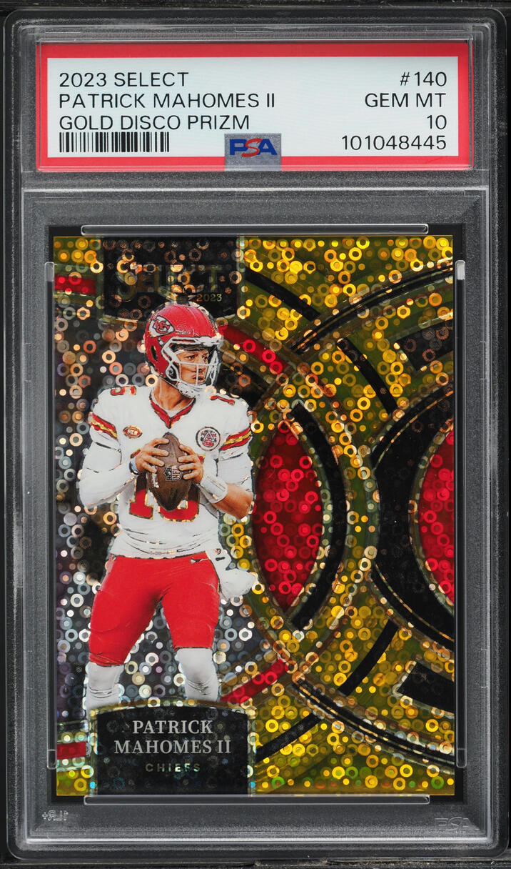 2023 Select Premier Gold Disco Prizm Patrick Mahomes II /10 #140 PSA 10 GEM MINT