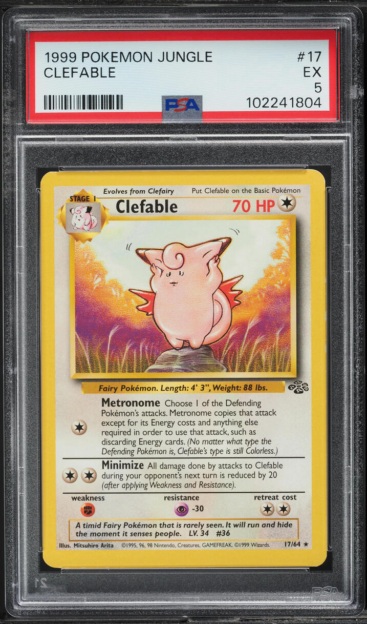 1999 Pokemon Jungle Clefable #17 PSA 5 EX