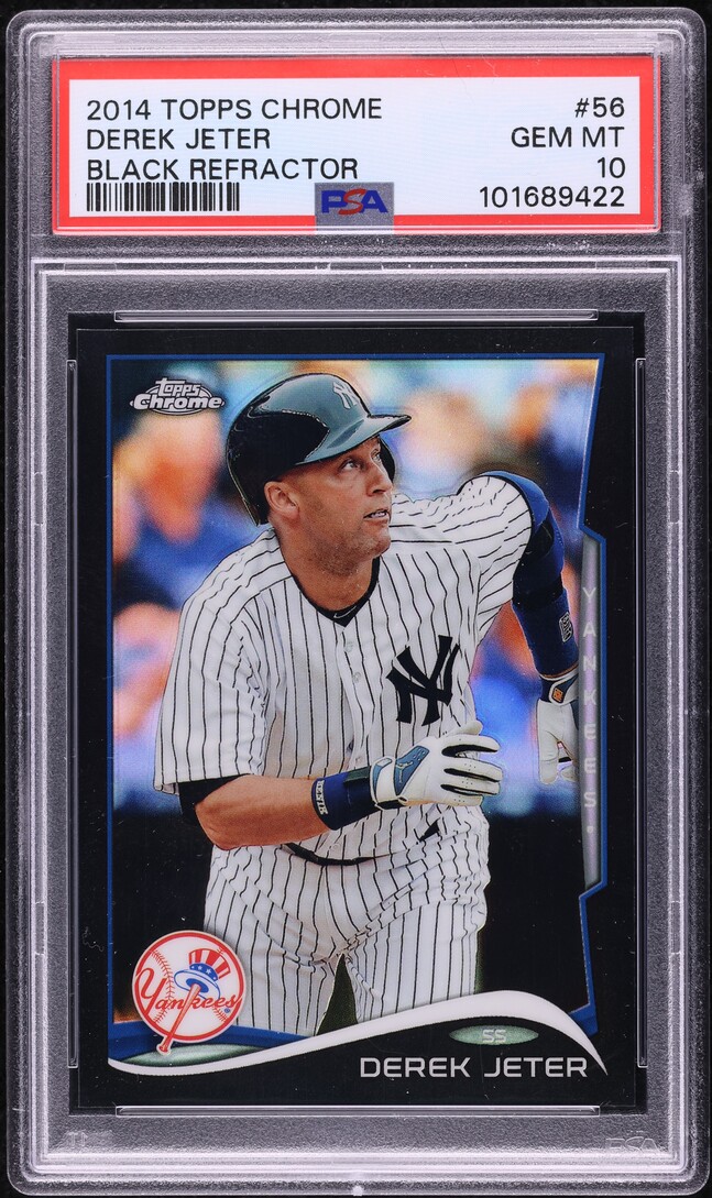 2014 Topps Chrome Black Refractor Derek Jeter /100 #56 PSA 10 GEM MINT