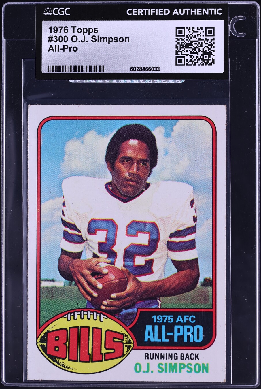 1976 Topps Football O.J. Simpson ALL-PRO #300 CGC AUTH