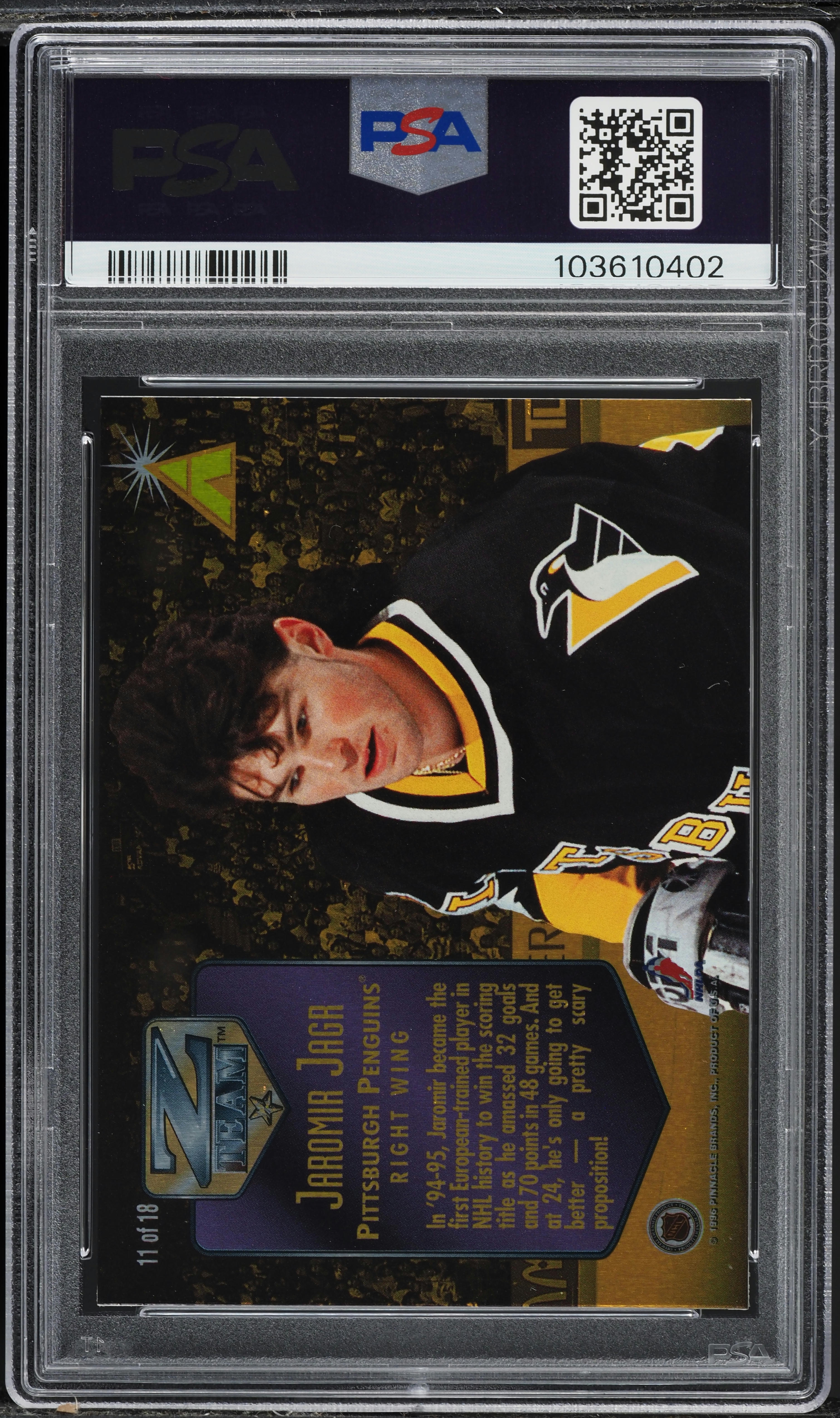 1995 Zenith Z-Team Jaromir Jagr #11 PSA 9 MINT on Fanatics Collect