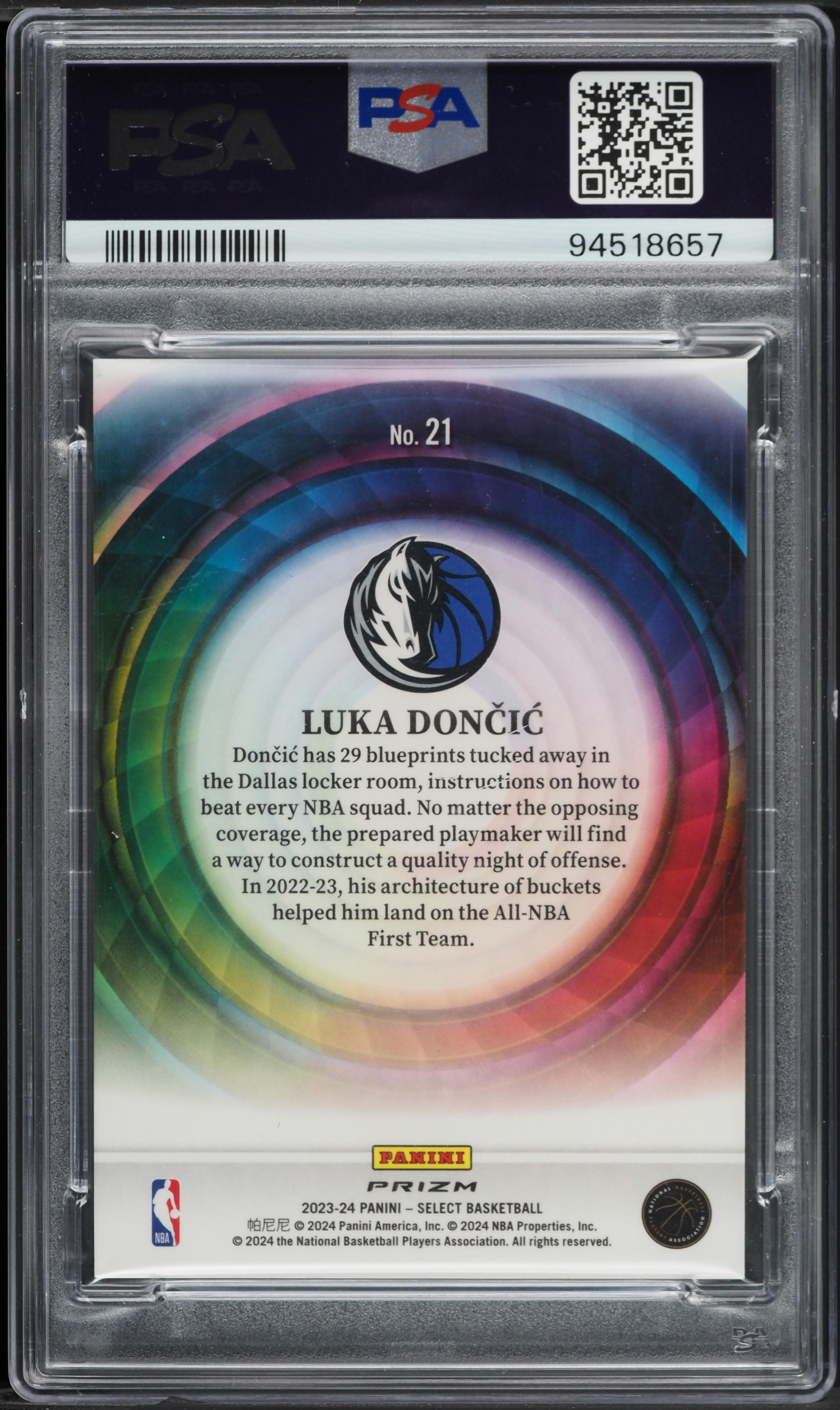 その他 Luka Doncic Select Premier RC PSA 10 2023 Select Color Wheel Luka Doncic #21 PSA 10 GEM MINT on