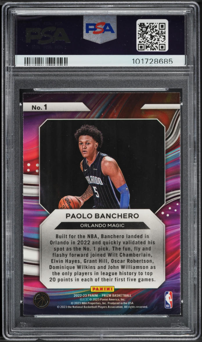 2022 Panini Prizm Instant Impact Paolo Banchero ROOKIE #1 PSA 8 NM-MT