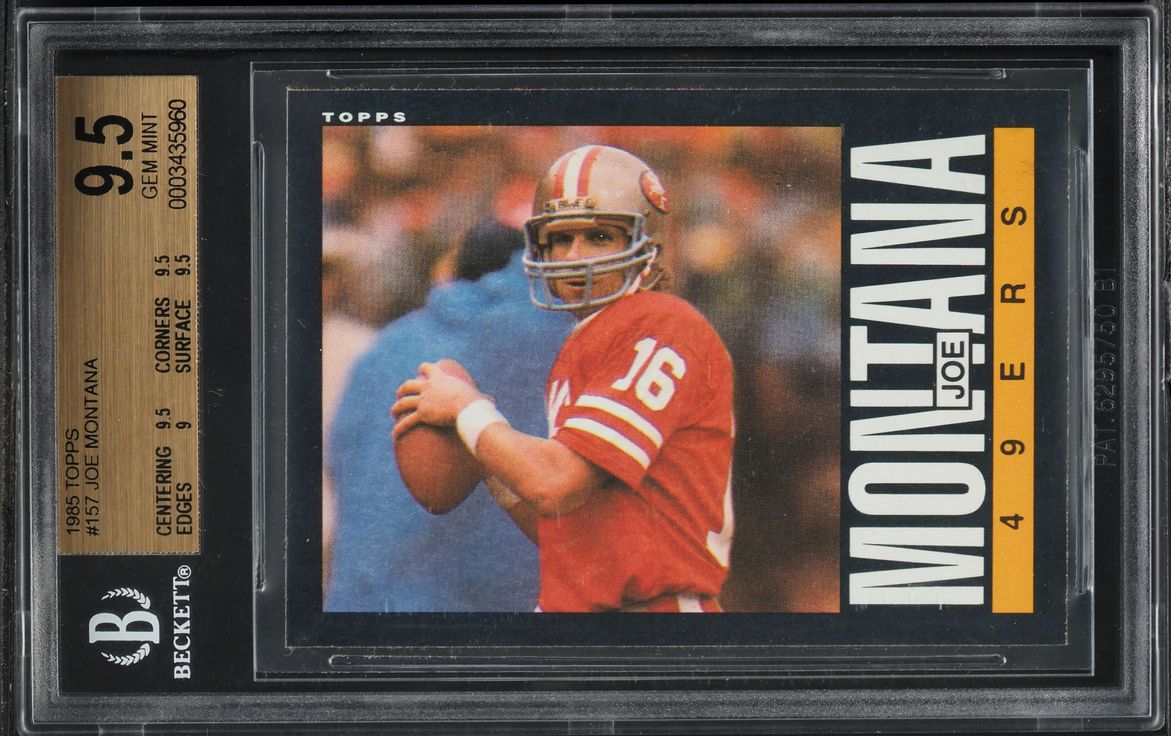 1985 Topps Football Joe Montana #157 BGS 9.5 GEM MINT