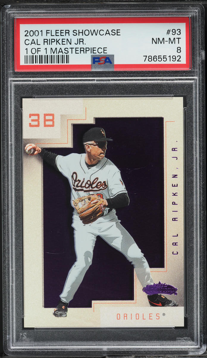 2001 Fleer Showcase Masterpiece Cal Ripken Jr. 1/1 #93 PSA 8 NM-MT