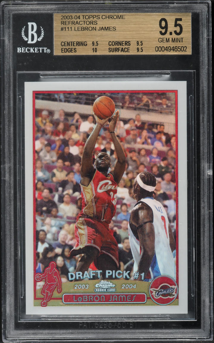 2003 Topps Chrome Refractor LeBron James ROOKIE #111 BGS 9.5 GEM
