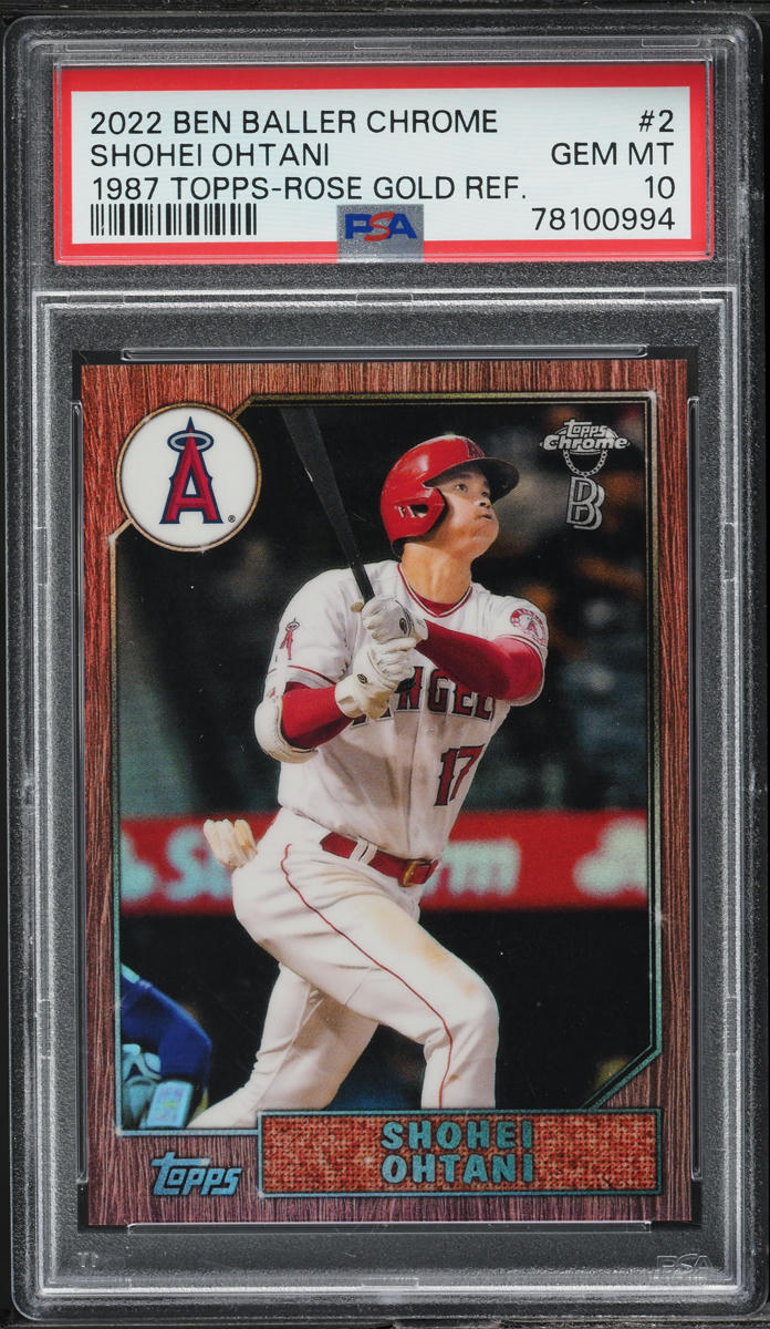 2022 Topps Chrome Ben Baller 1987 Rose Gold Shohei Ohtani /10 #2 PSA 10 GEM MINT