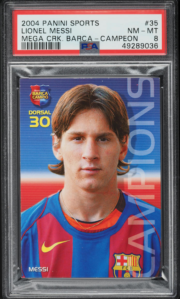 2004 Panini Sports Mega Cracks Campeon Lionel Messi ROOKIE #35 PSA 8 NM-MT