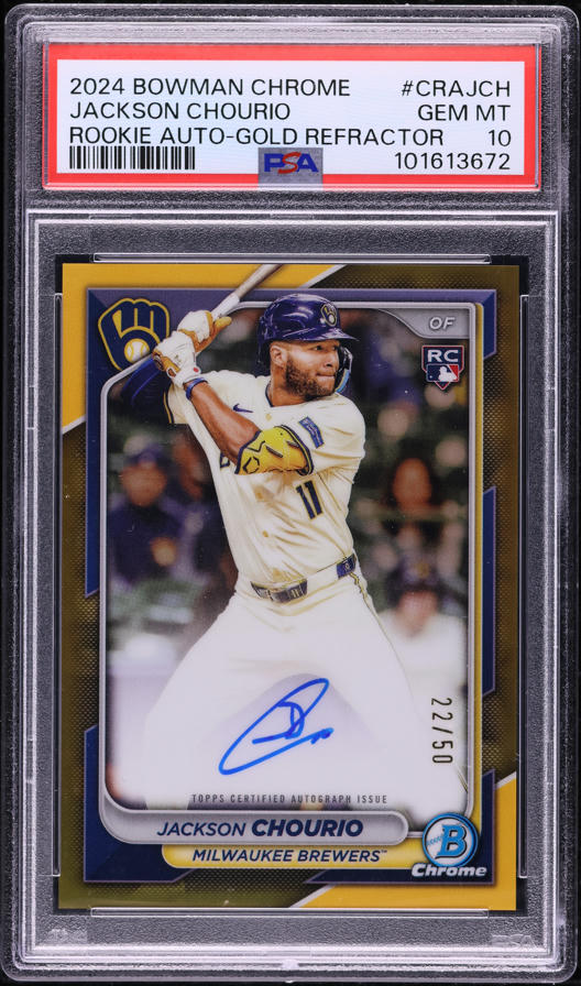 PSA10※ Jackson Chourio【MLB 2022 Bowman Chrome】1st Bowman Auto 