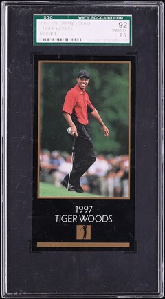 1997 Grand Slam Ventures Tiger Woods ROOKIE SGC 8.5 NM-MT+ on