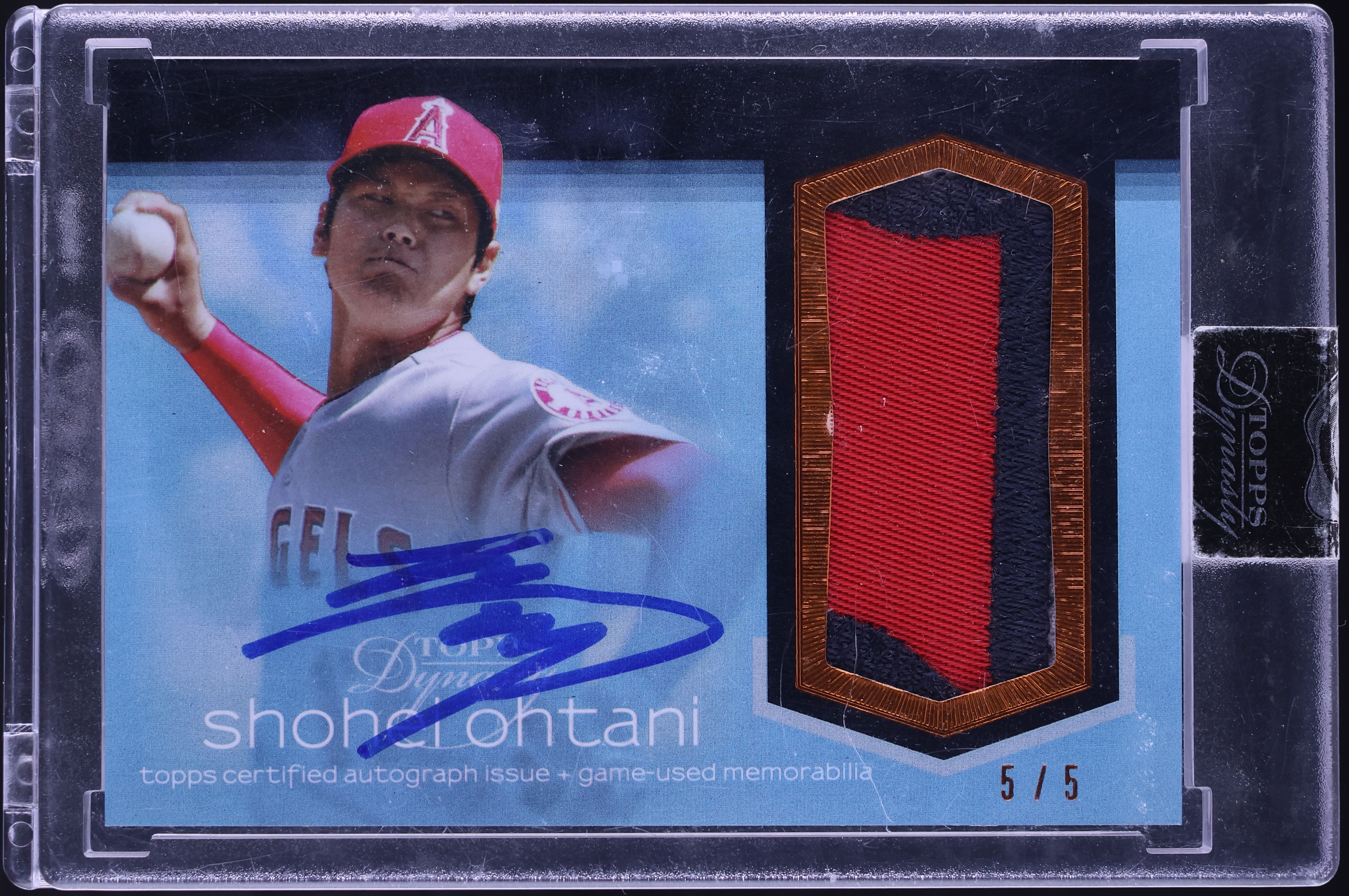 2018 Topps Dynasty Blue Shohei Ohtani ROOKIE PATCH AUTO 5/5 #AP