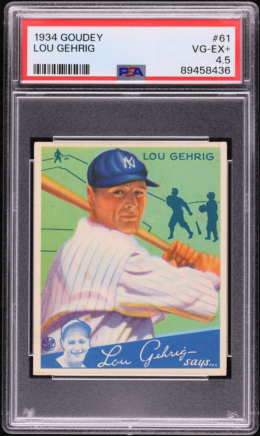 1934 Goudey Lou Gehrig #61 PSA 4.5 VGEX+