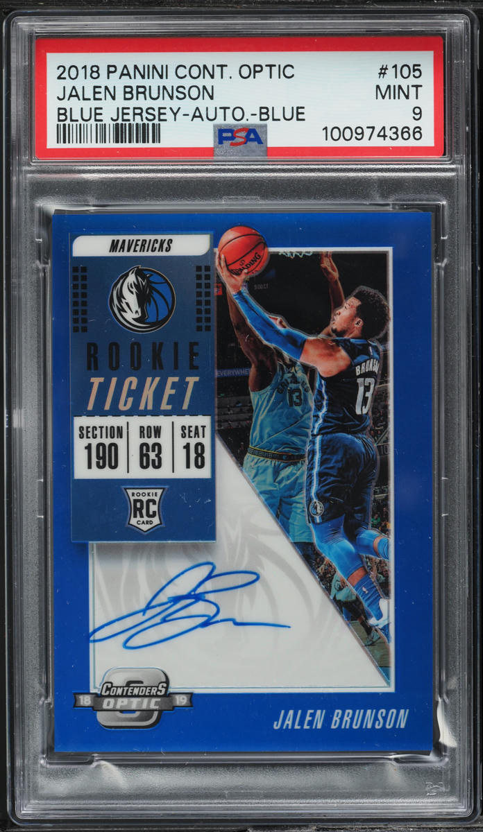 2018 Panini Contenders Optic Blue Jalen Brunson ROOKIE AUTO /49 