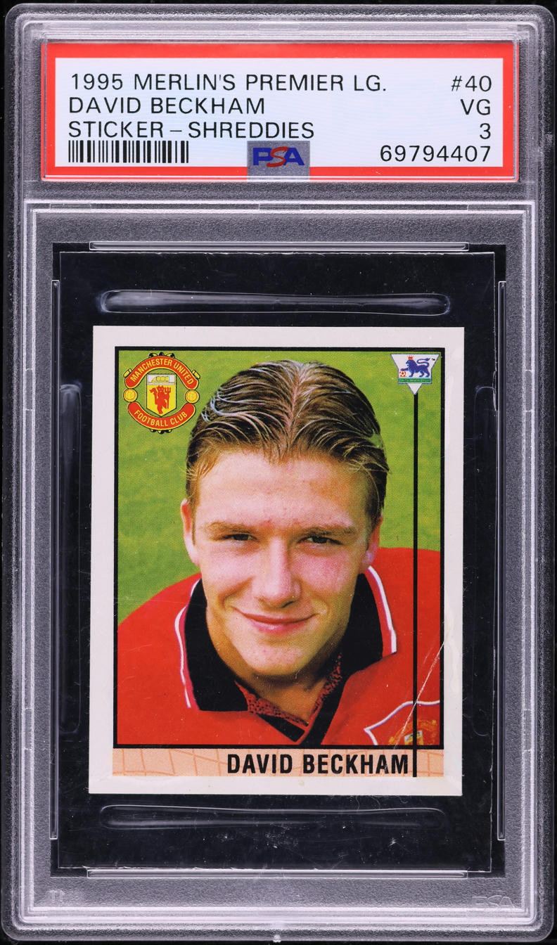 1995 Merlin's Premier League 96 Sticker Shreddies David Beckham ROOKIE #40 PSA 3