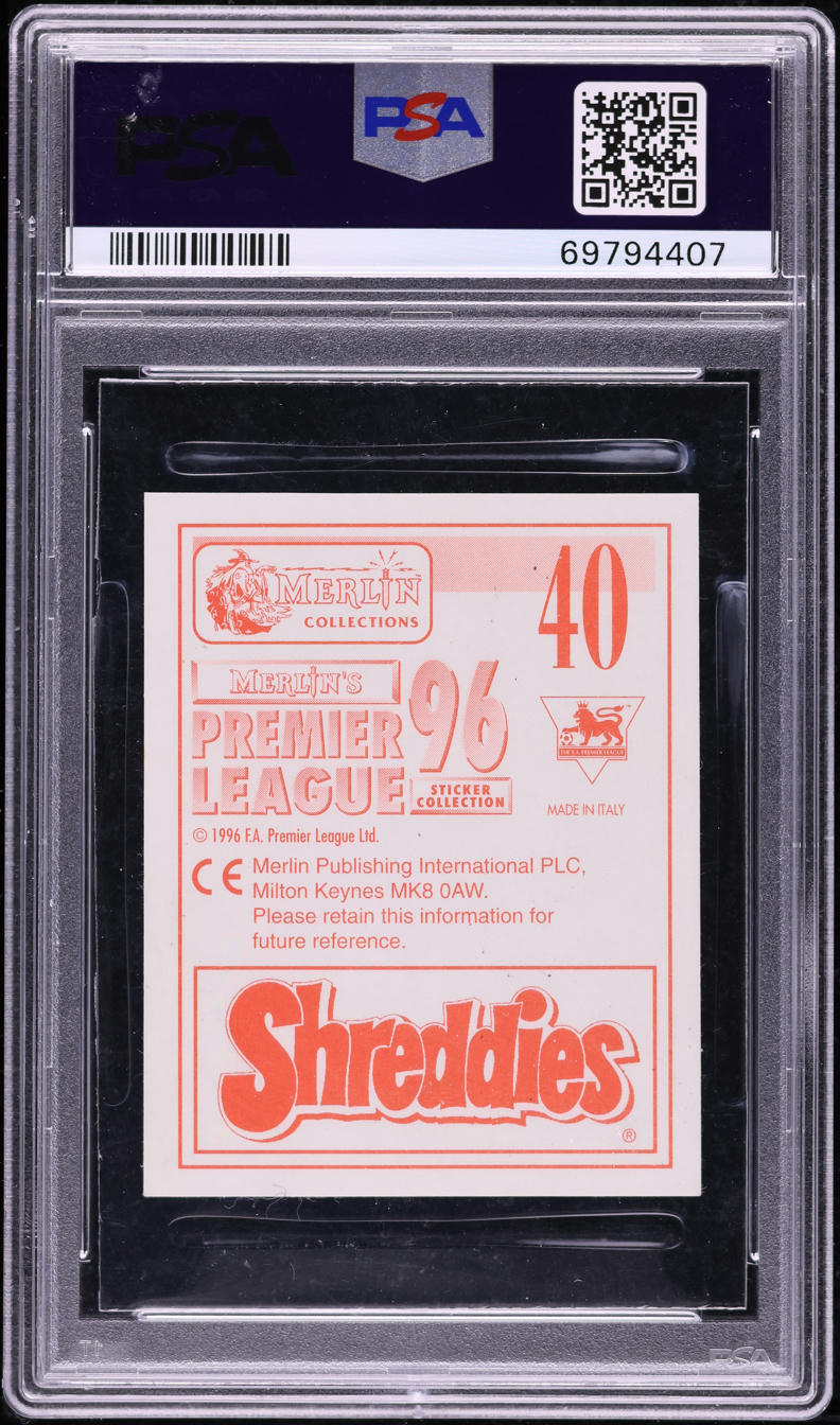 1995 Merlin's Premier League 96 Sticker Shreddies David Beckham ROOKIE #40 PSA 3